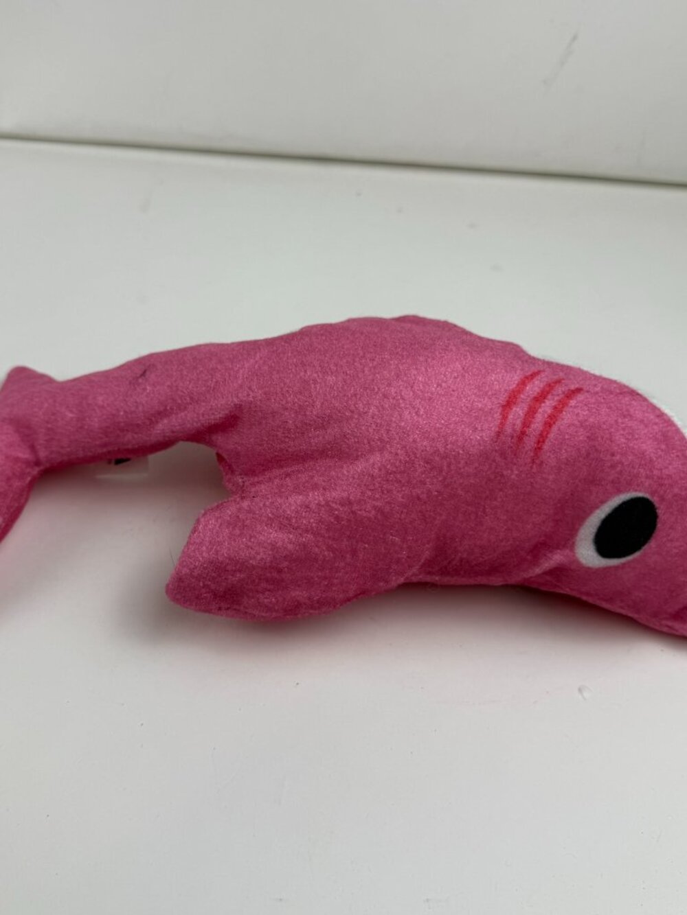 Pink Shark Reversible Flip Plush Stuffed Animal Toy White Belly 10 Inch